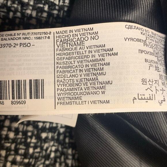 MNG (Mango) Black Colorblock Tweed Funnel Neck Peacoat - Size S - Picture 9 of 11